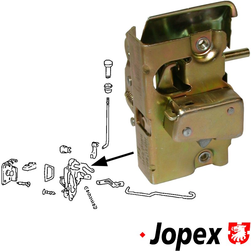 Beetle Door Lock Mechanism - 1956-64 - Right