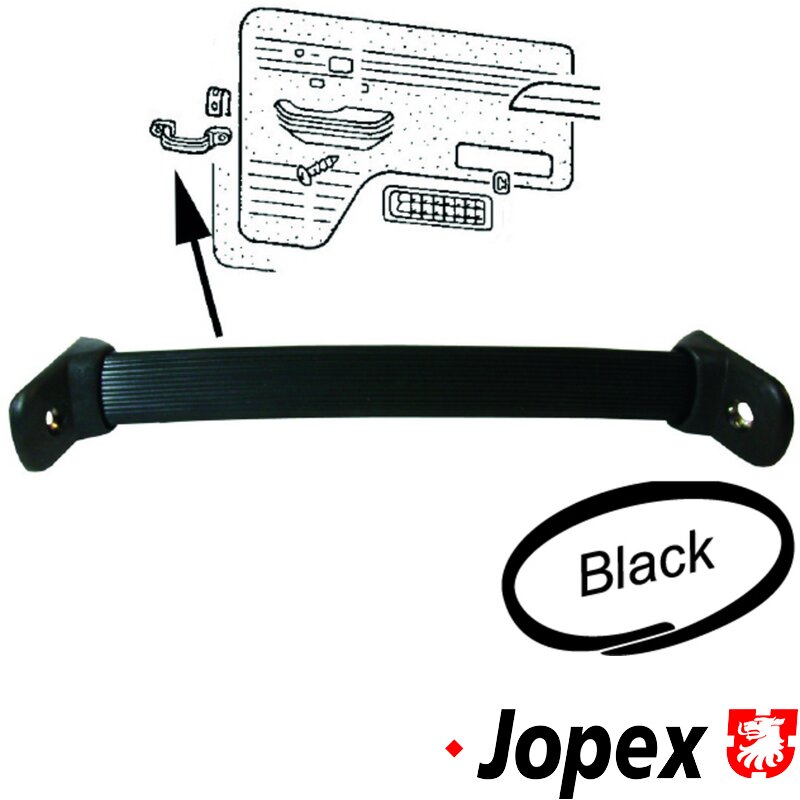 Baywindow Bus Cab Door Interior Door Pull (Black With Black Ends)