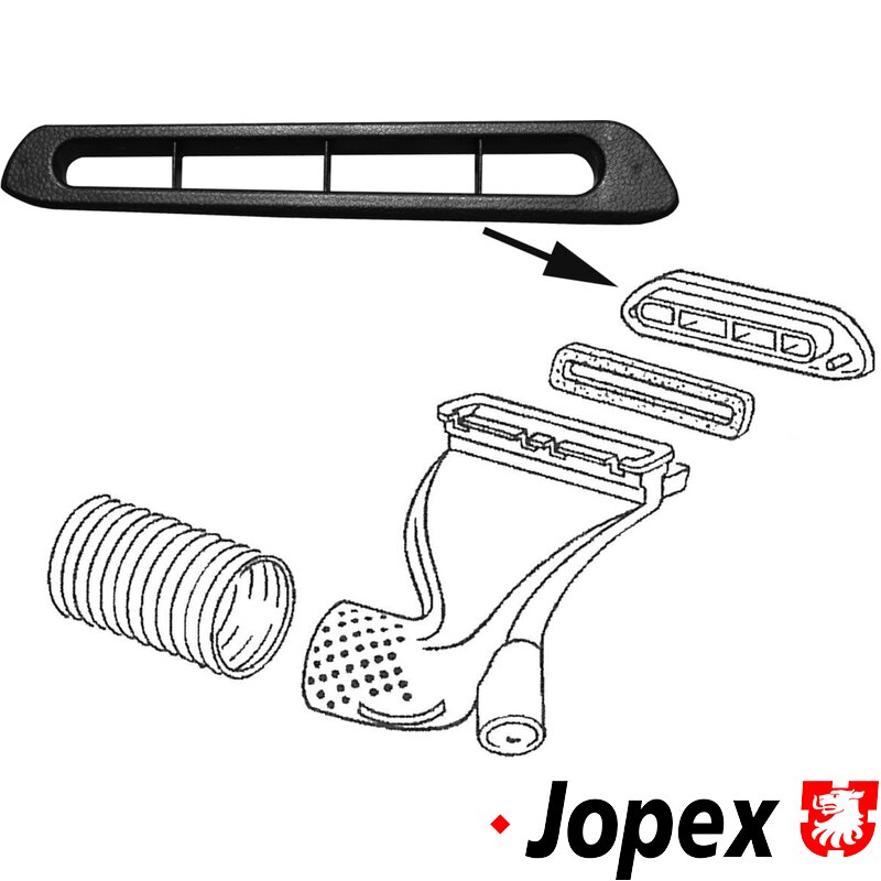 Beetle Padded Dashboard Air Vent - Lower Left - 1971-79