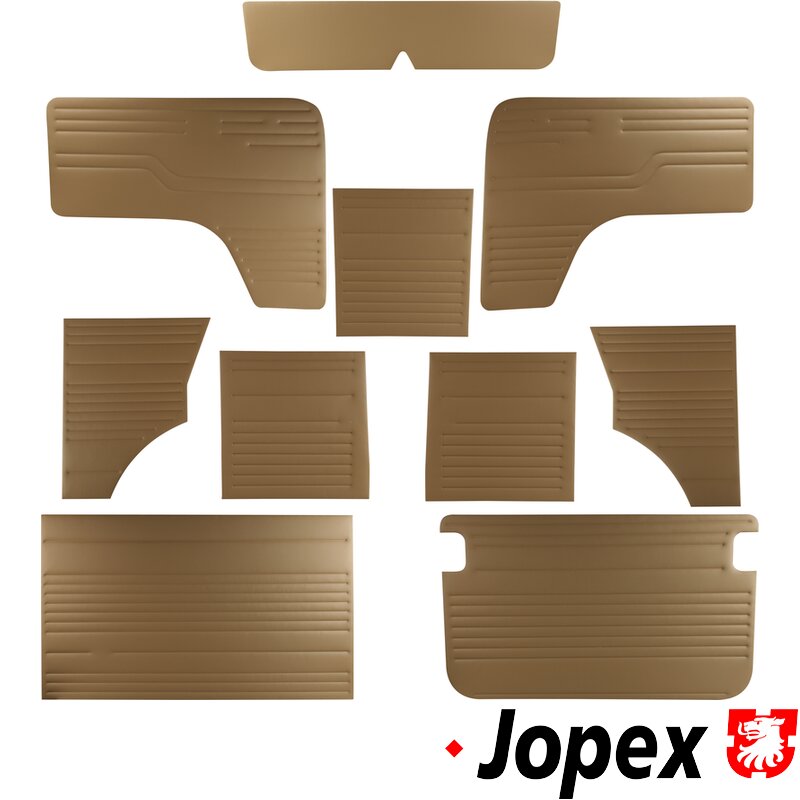 Baywindow Bus Beige Vinyl Door Panel Kit - 1971-79 - 10 Piece Kit (LHD Bench Seat Models)