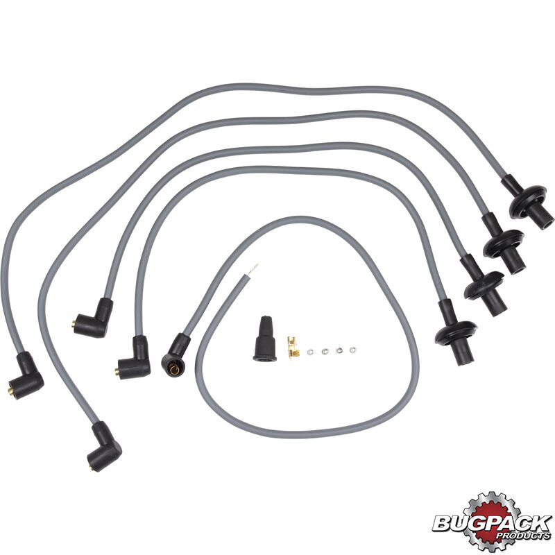 Megavolt 8mm Grey HT Lead Kit - Type 1 Engines - 90° Ends