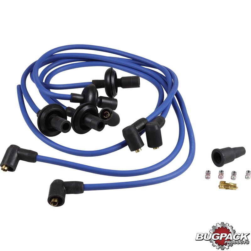 Megavolt 8mm Blue HT Lead Kit - Type 1 Engines - 90° Ends