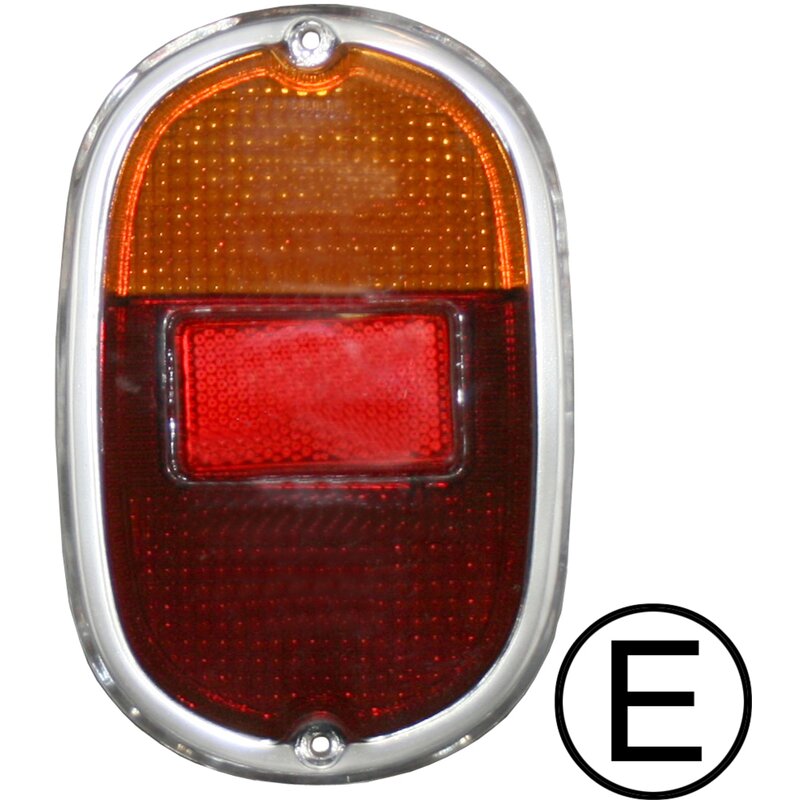 Splitscreen Bus Tail Light Lens - 1962-67 (Also Baywindow Bus - 1968-71) - Top Quality (E Marked)