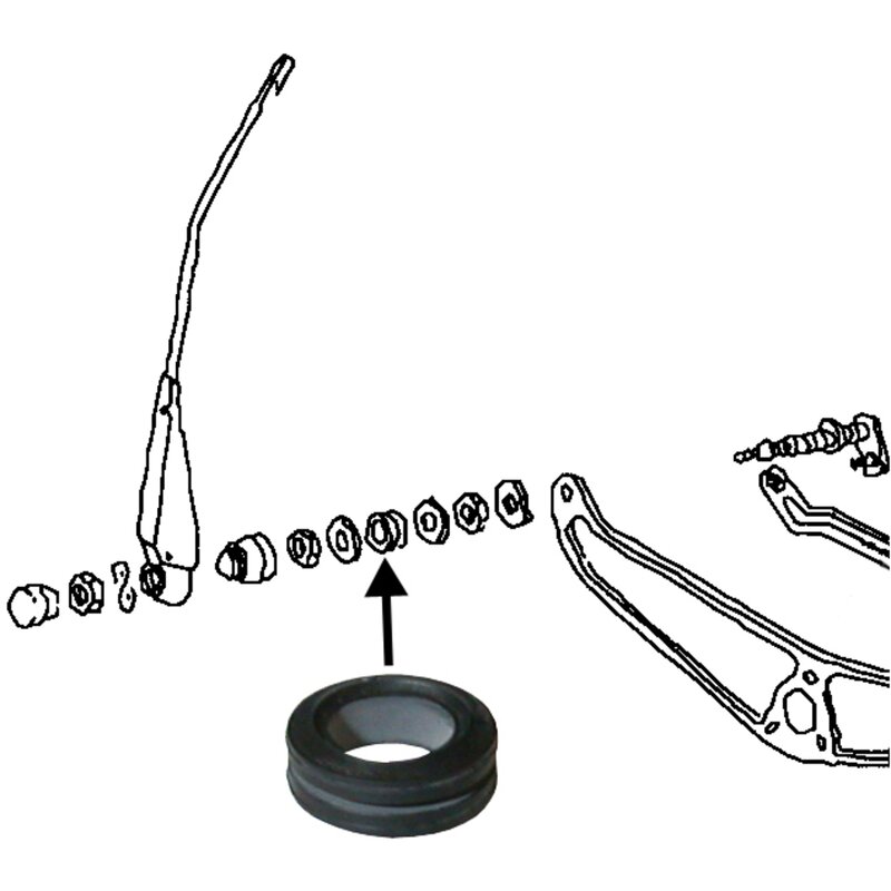 Beetle Wiper Spindle Seal - 1970-79 (Also Baywindow Bus Wiper Spindle Seal)