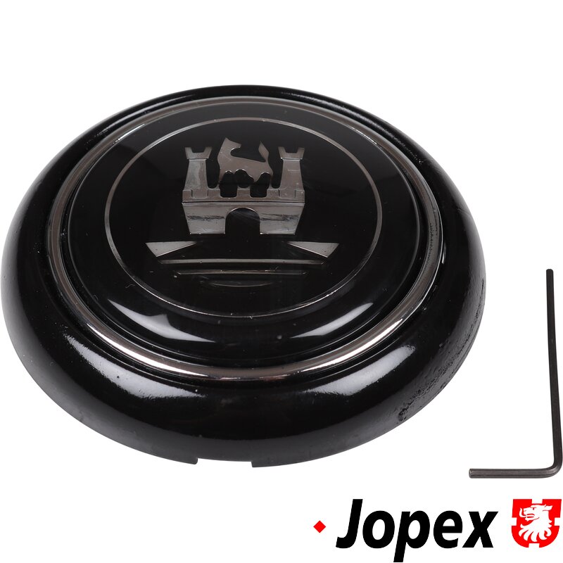 Splitscreen Bus Steering Wheel Horn Push - Black With Silver Wolfsburg Logo (Also 1950-59 Beetle)