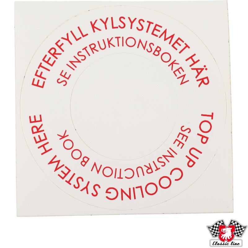 Klistremerke for ekspansjonsflaske