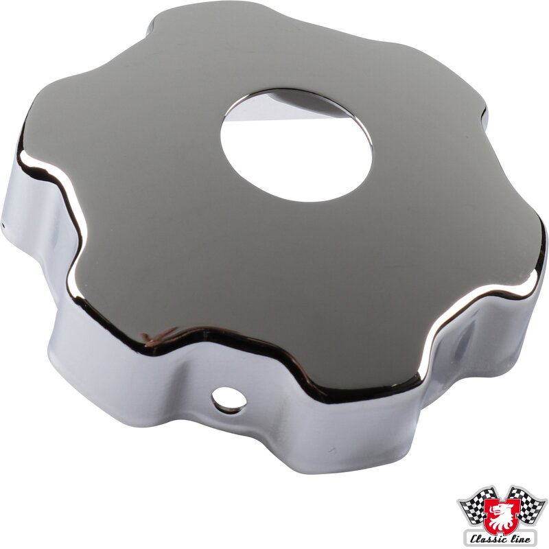 Deksel for oljepåfyllingslokk med ventilasjon, krom