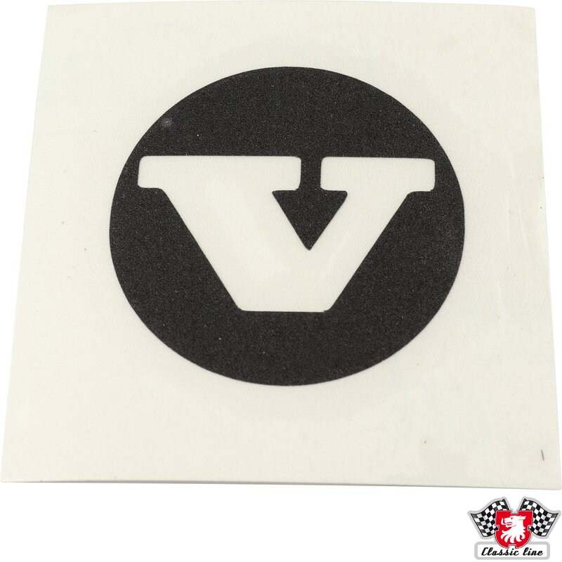 Klistremerker for 5,5" navkapsel svart "V"