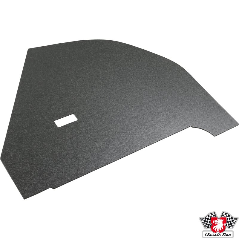 Innvendig panel med hull ved fotbrønn papp grå venstre