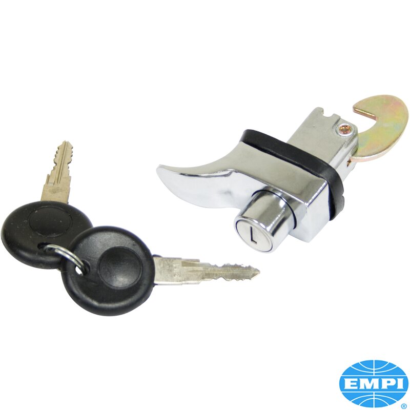 Lås for motorlokk med nøkler, krom, bulk