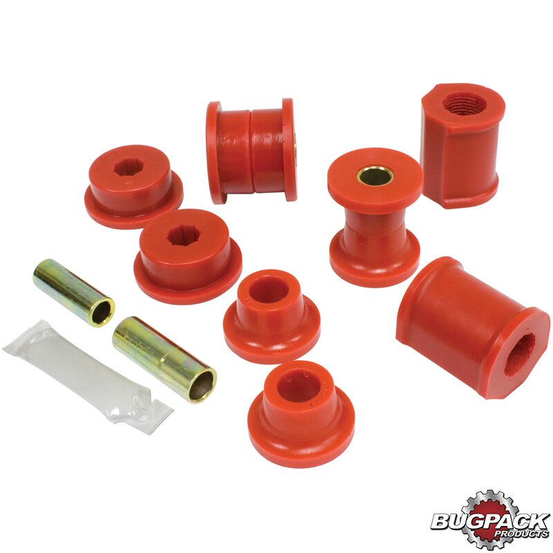 1302+1303 Beetle Control Arm And Anti Roll Bar Urethane Bush Kit - 1973-79 - Red