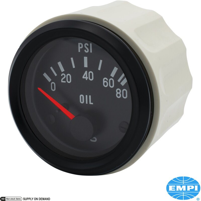 VDO Black Face 52mm Oil Pressure Gauge (80 PSI)